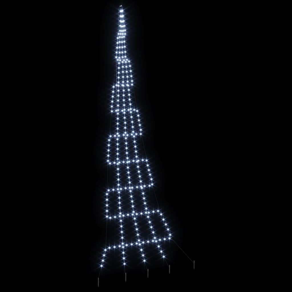 LED Juletre med Bakkepler med 276 LED Kaldhvit 511 cm Metall