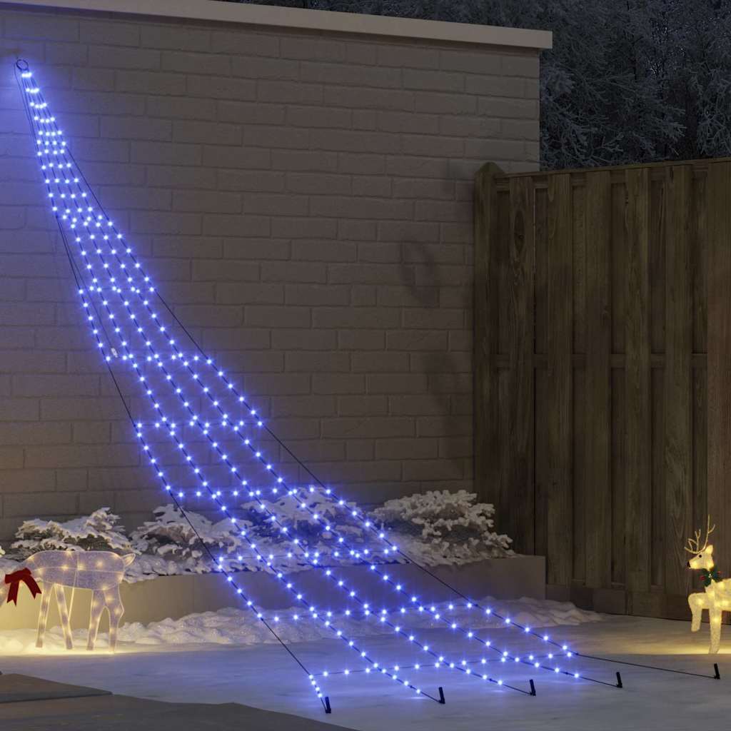 LED Juletre med Bakkepler med 276 LED Blå 511 cm Metall