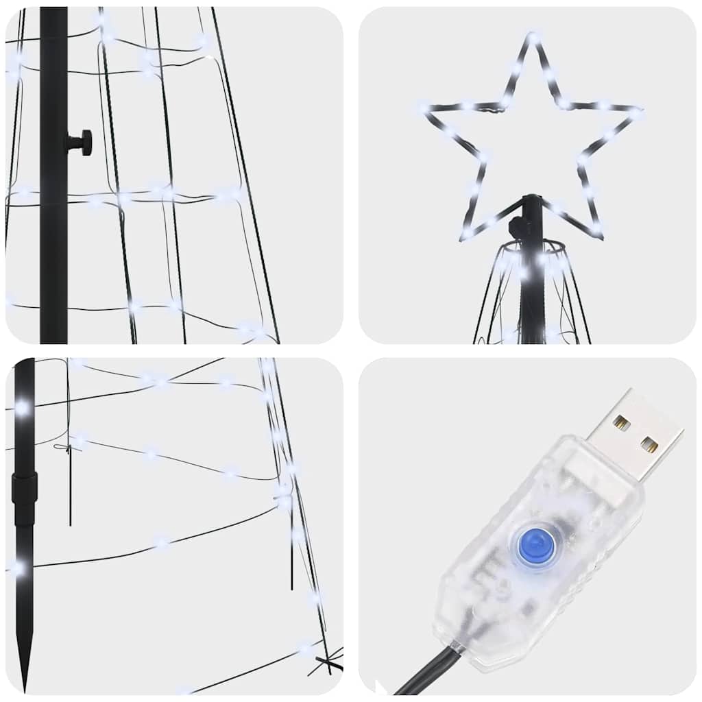 LED Juletre med Bakkepler med 390 LED Kaldhvit 250 cm Jern