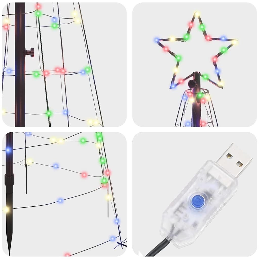 LED Juletre med Bakkepler med 390 LED Flerfarget 250 cm Jern