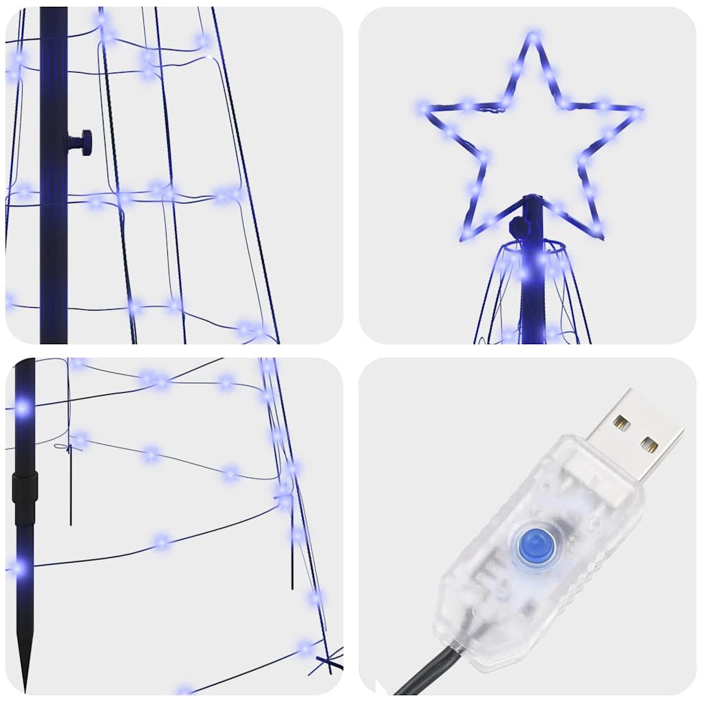 LED Juletre med Bakkepler med 390 LED Blå 250 cm Jern