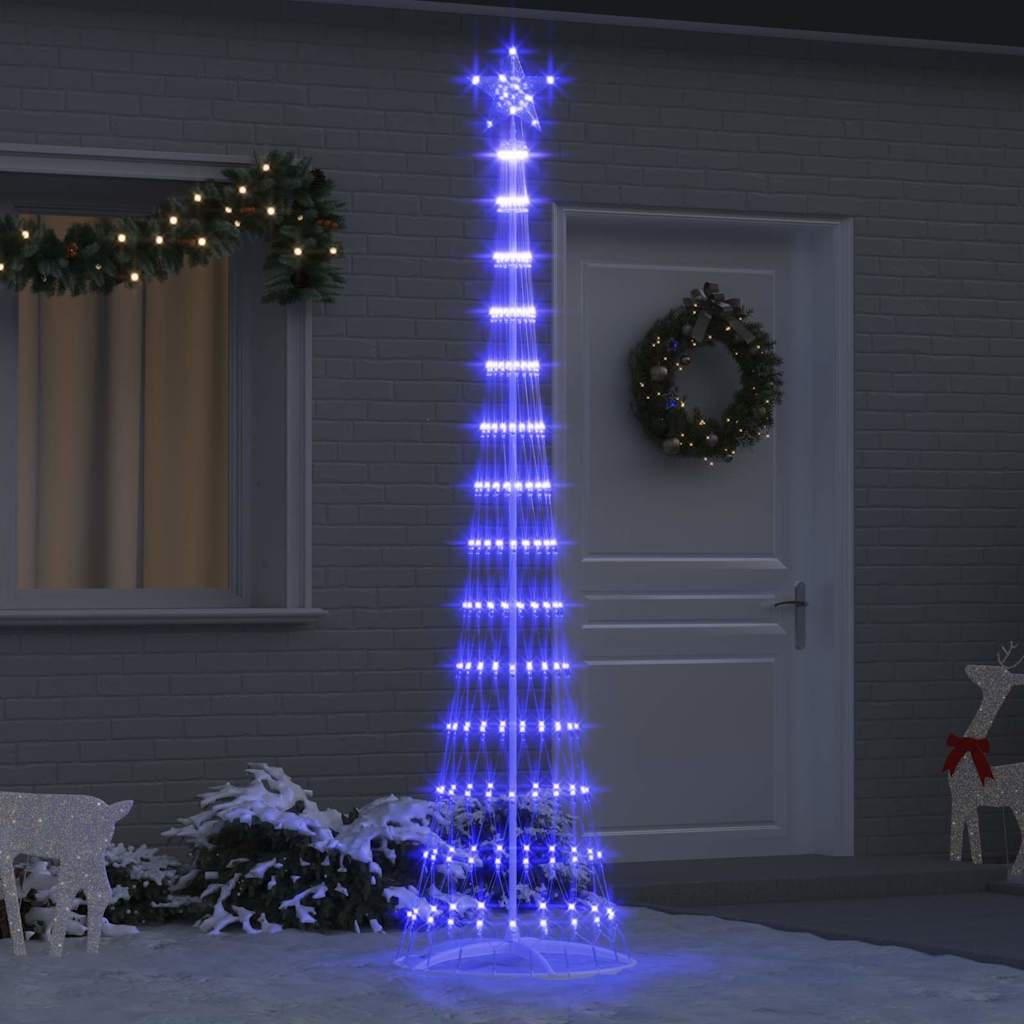 LED juletre med 290 LED med stativ Blå 250 cm Metall