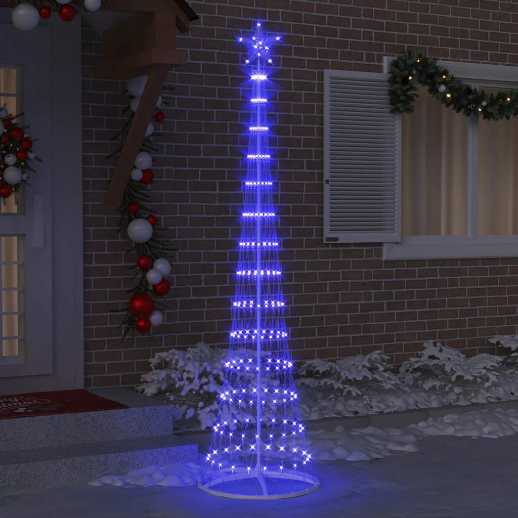 LED juletre med 290 LED med stativ Blå 250 cm Metall