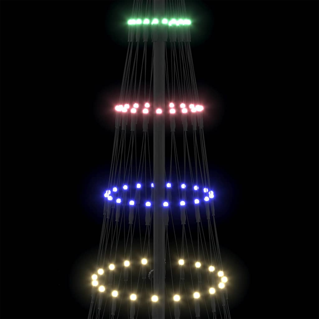LED juletre med 230 LED med stativ Flerfarget 184.5 cm Metall