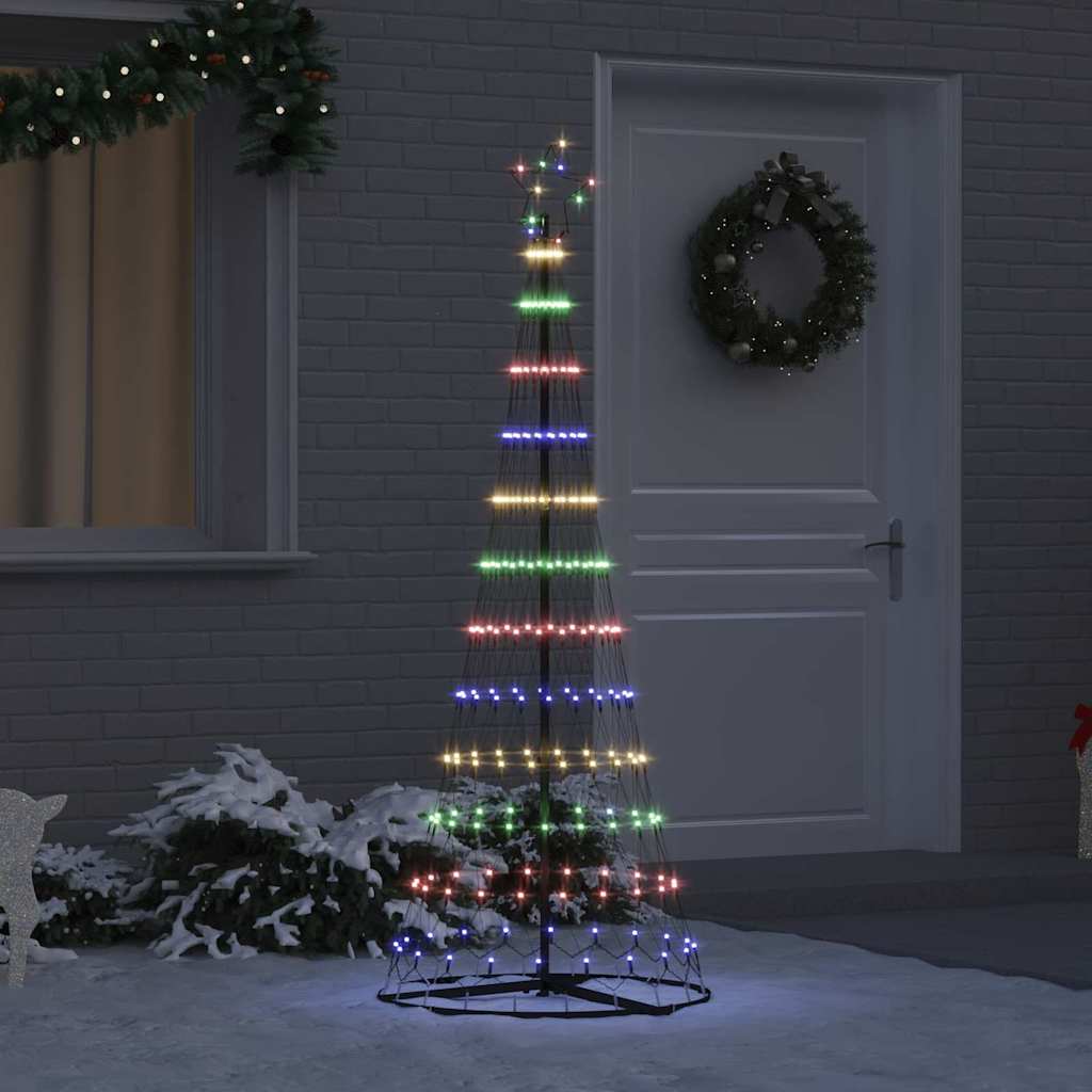 LED juletre med 230 LED med stativ Flerfarget 184.5 cm Metall