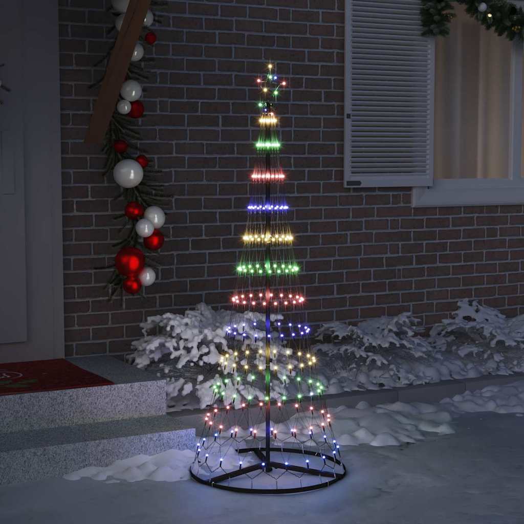 LED juletre med 230 LED med stativ Flerfarget 184.5 cm Metall