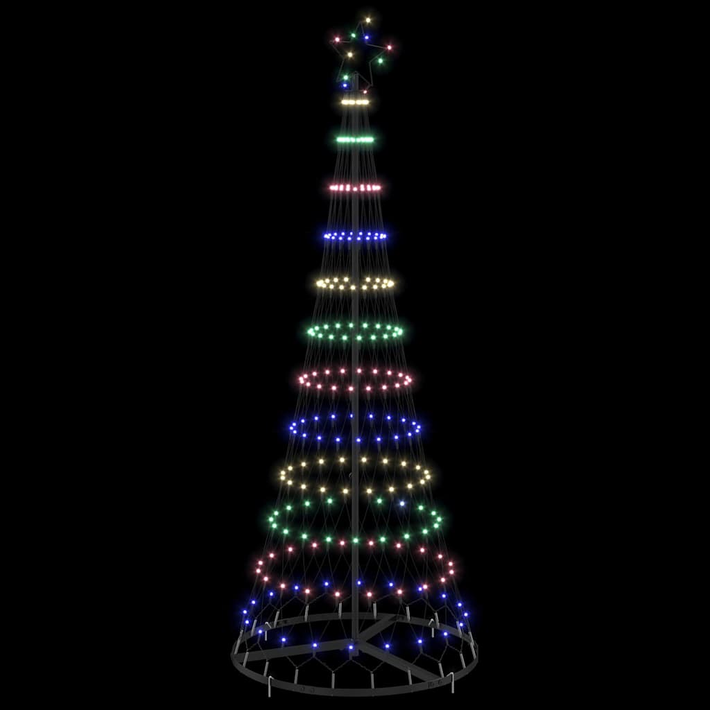 LED juletre med 230 LED med stativ Flerfarget 184.5 cm Metall