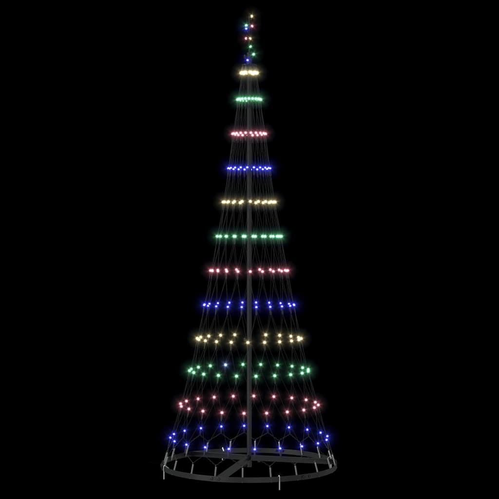 LED juletre med 230 LED med stativ Flerfarget 184.5 cm Metall