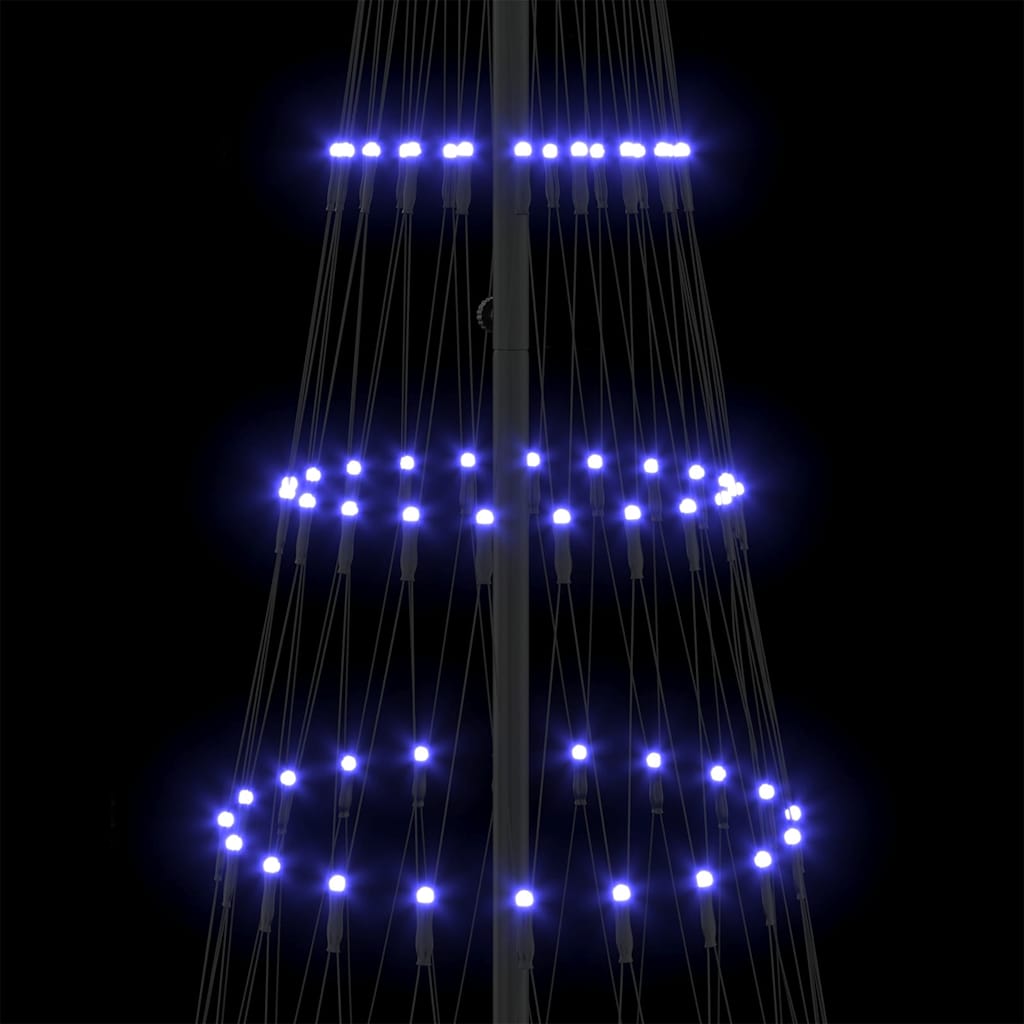 LED juletre med 295 LED med stativ Blå 250 cm Metall