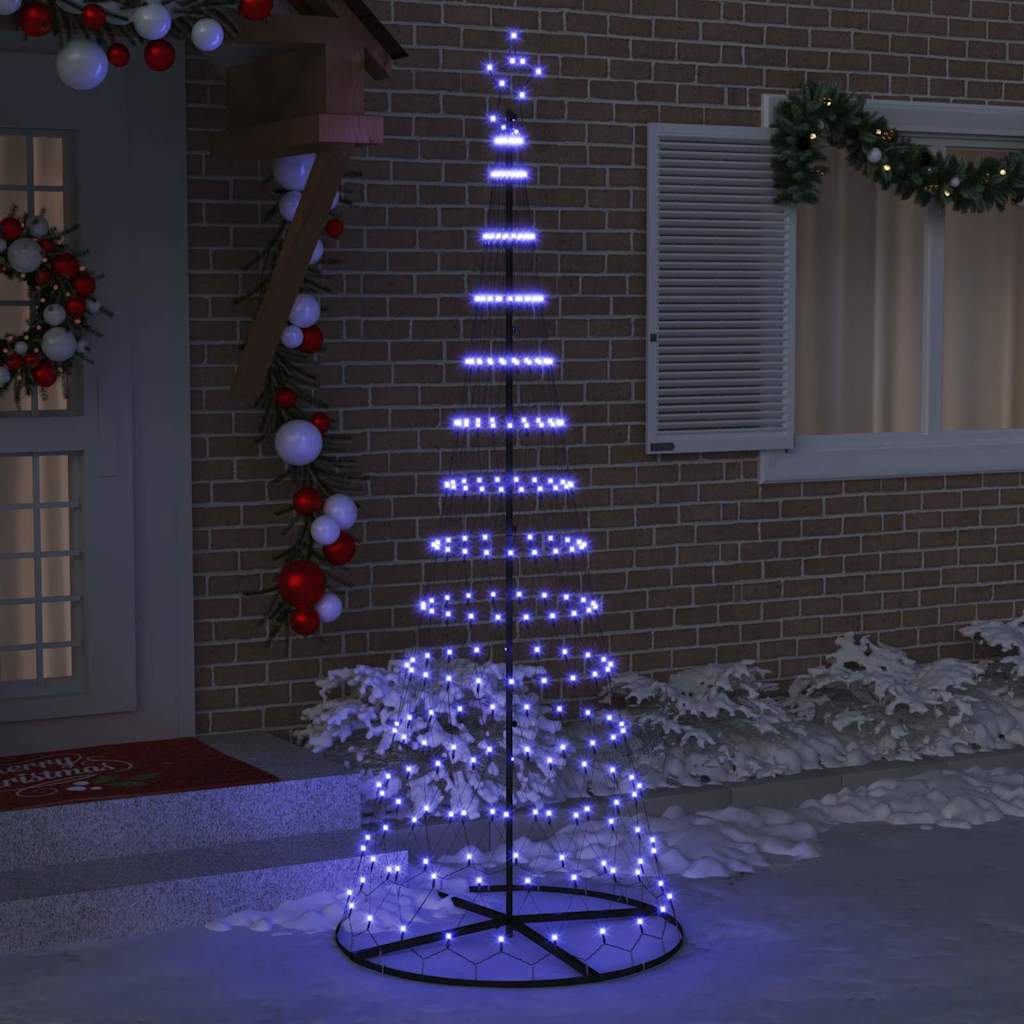 LED juletre med 295 LED med stativ Blå 250 cm Metall