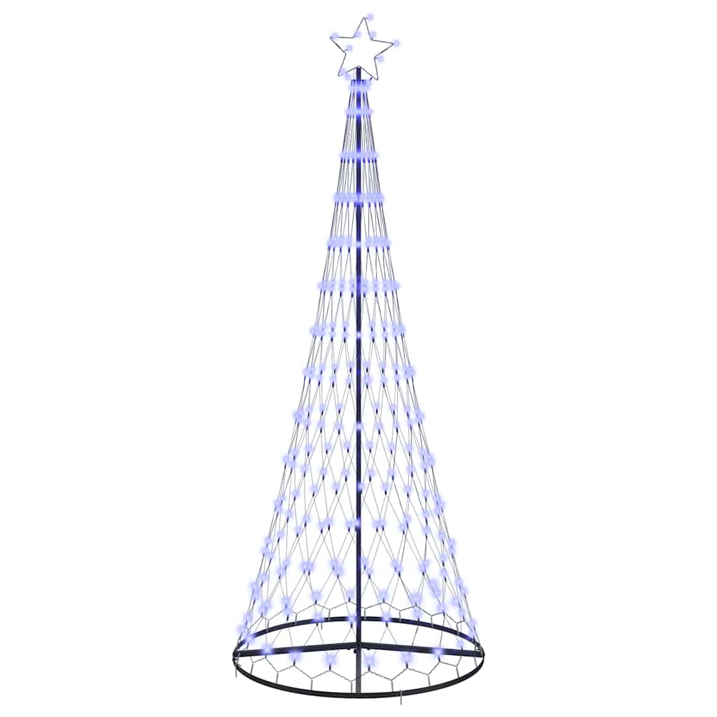 LED juletre med 295 LED med stativ Blå 250 cm Metall