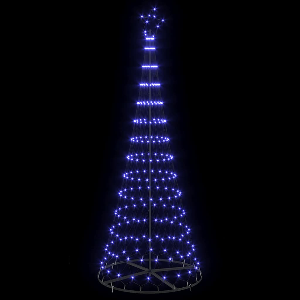 LED juletre med 295 LED med stativ Blå 250 cm Metall