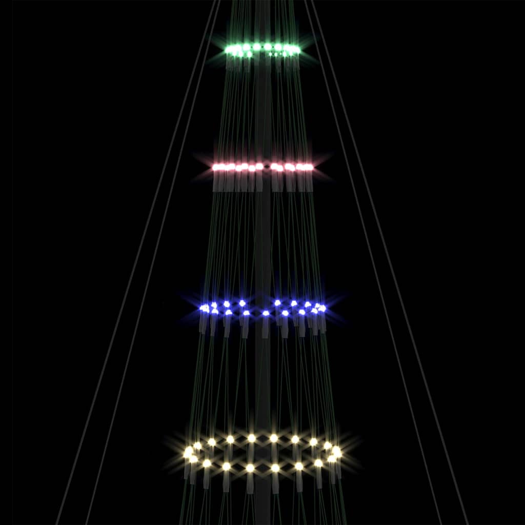 LED juletre med 455 LED med stativ Flerfarget 399 cm Metall