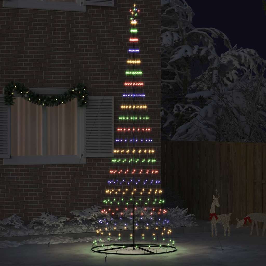 LED juletre med 455 LED med stativ Flerfarget 399 cm Metall
