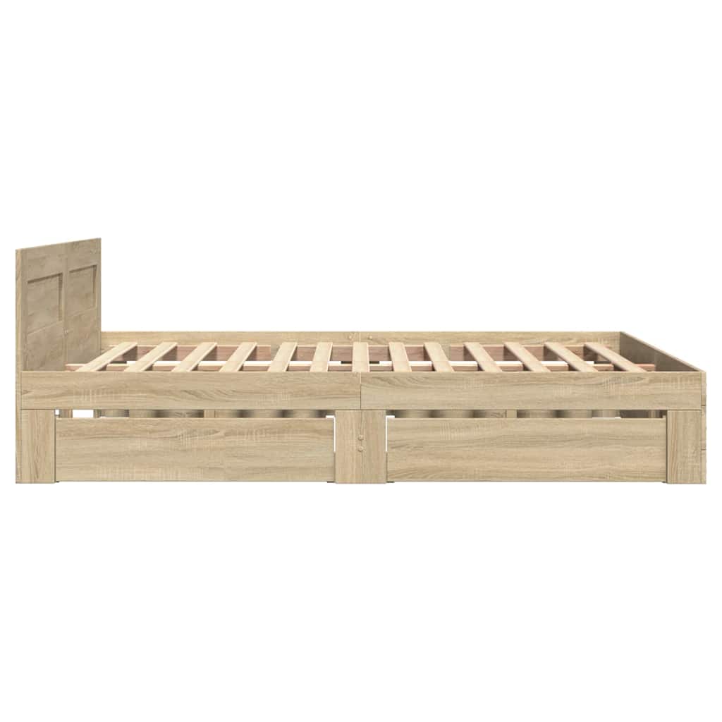 Sengestamme med skuff Sonoma 137 x 188 cm Konstruert tre