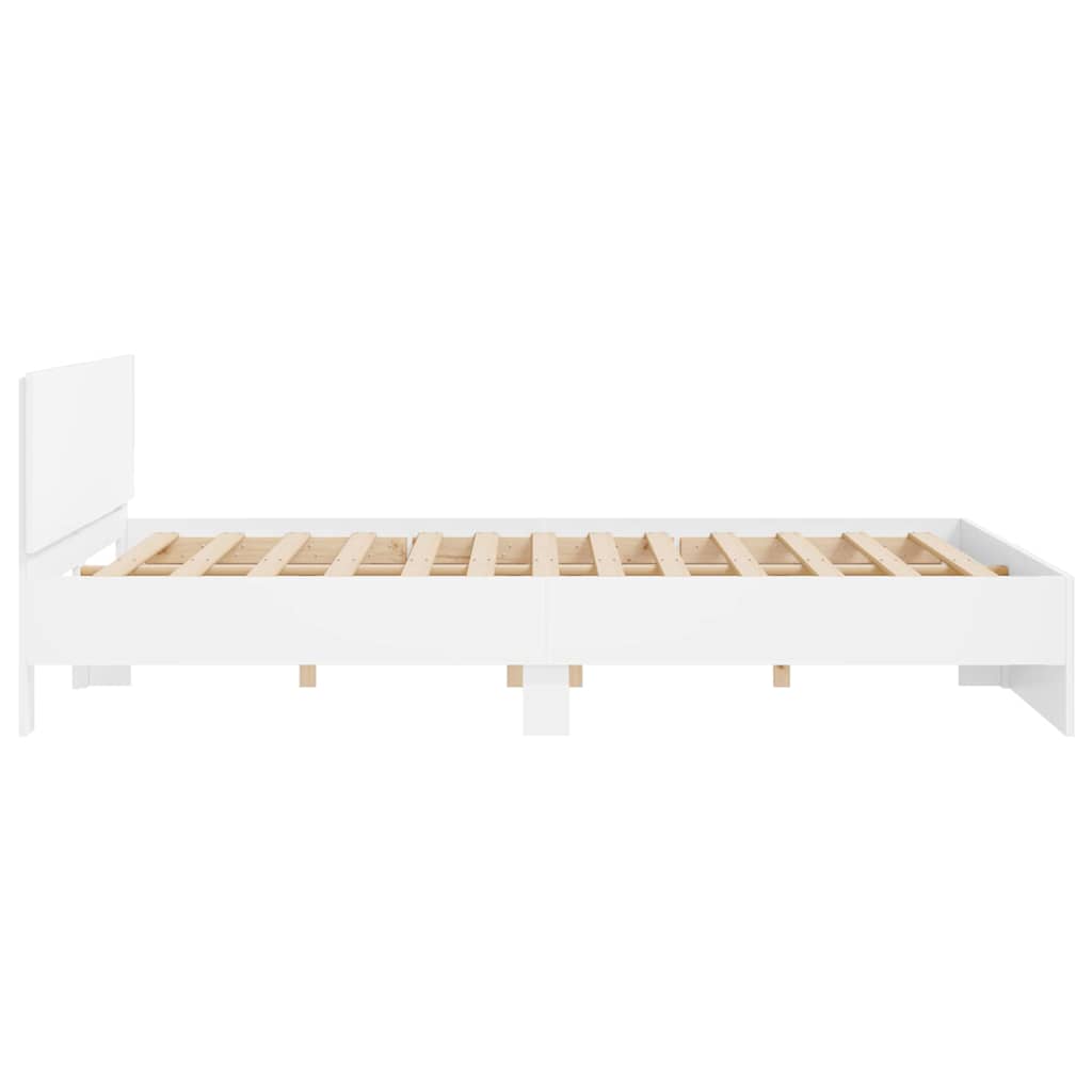 Sengestamme med hodegatt Hvit 137 x 190 cm Konstruert tre