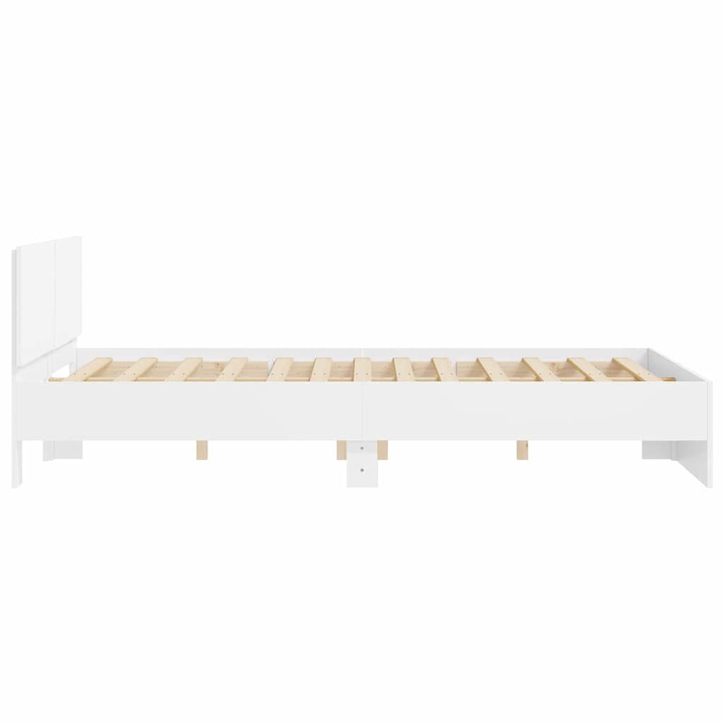 Sengestamme med hodegatt Hvit 152 x 203 cm Konstruert tre
