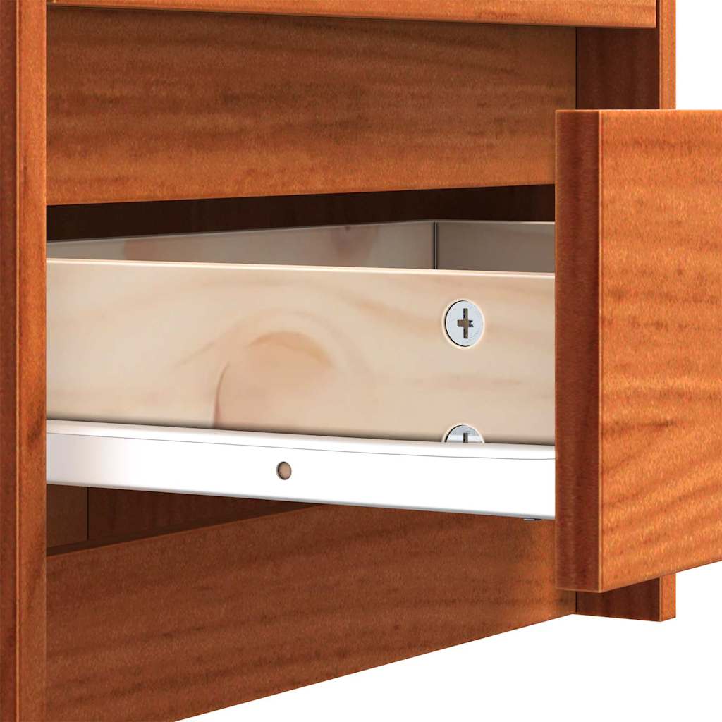 Nattbord med skuff 2 pcs Vokset Brun 40 x 30.5 x 35.5 cm Furu