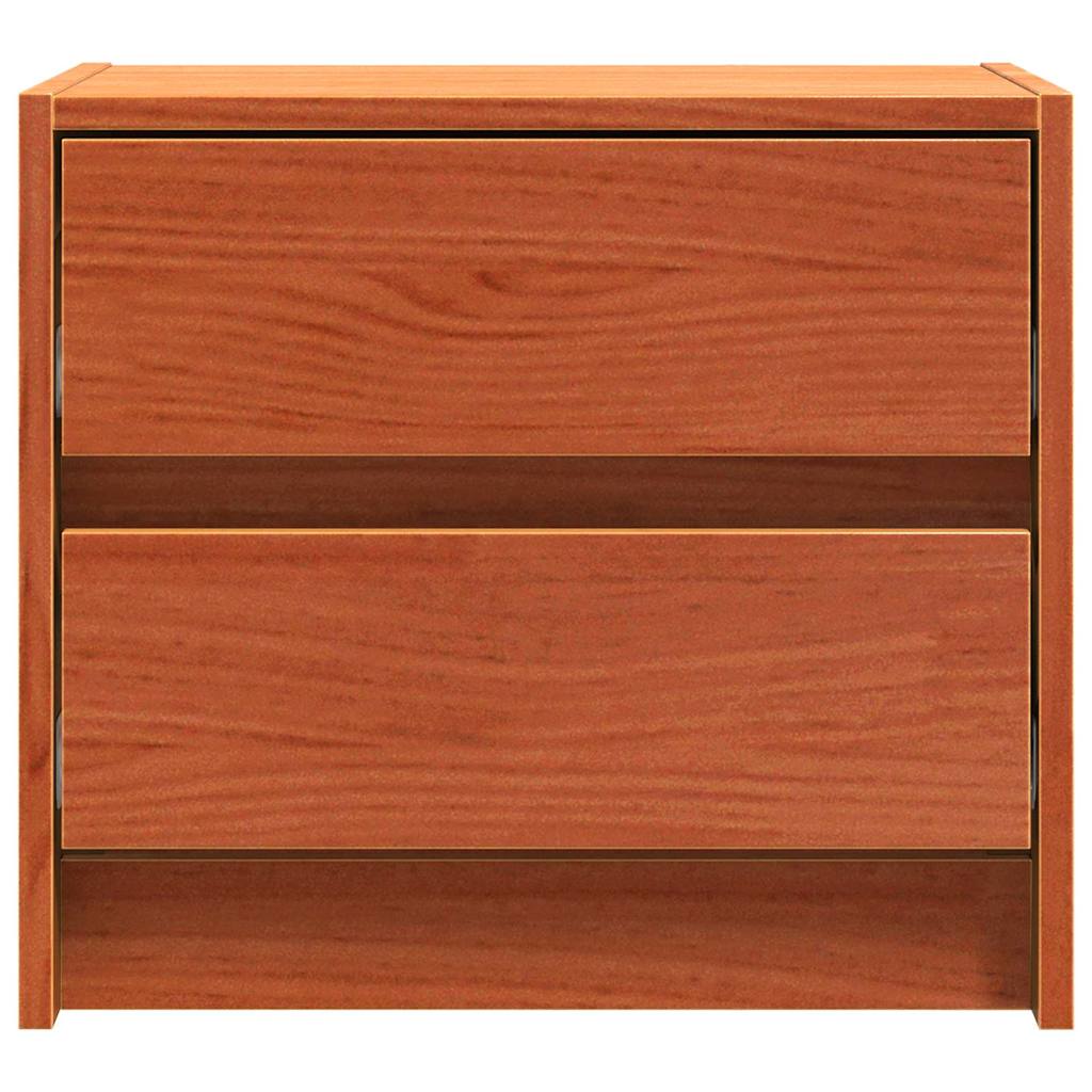 Nattbord med skuff 2 pcs Vokset Brun 40 x 30.5 x 35.5 cm Furu