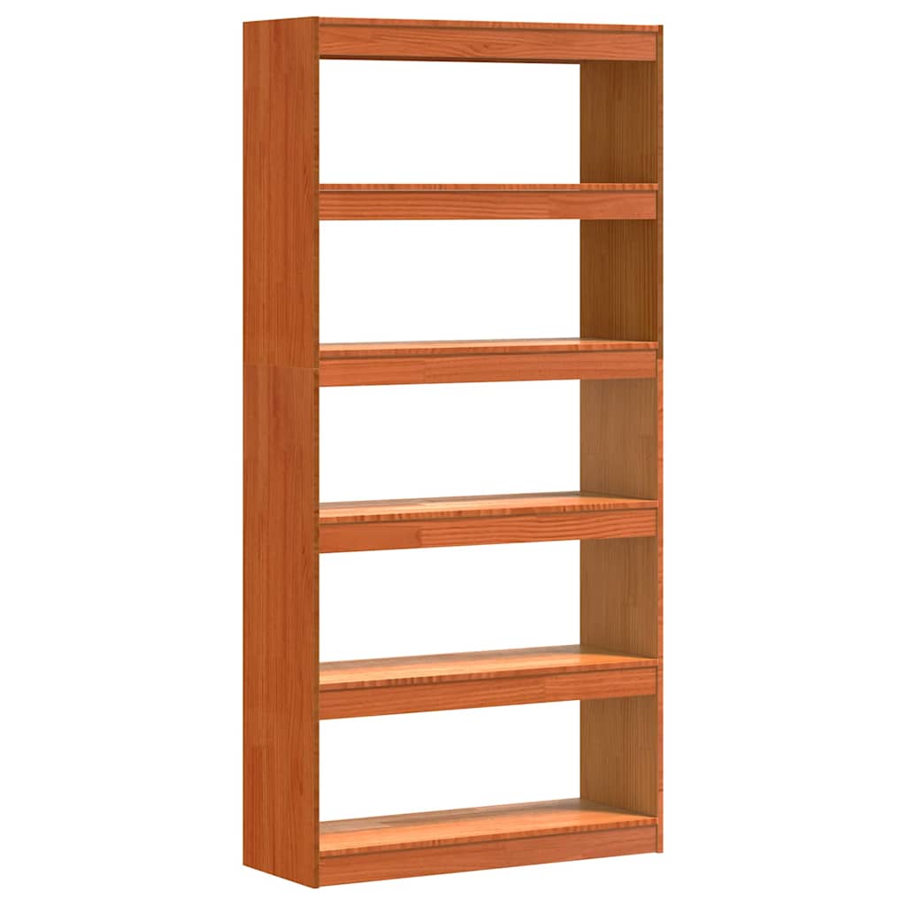 Bokskap Vokset Brun 80 x 30 x 167,5 cm Massiv furu