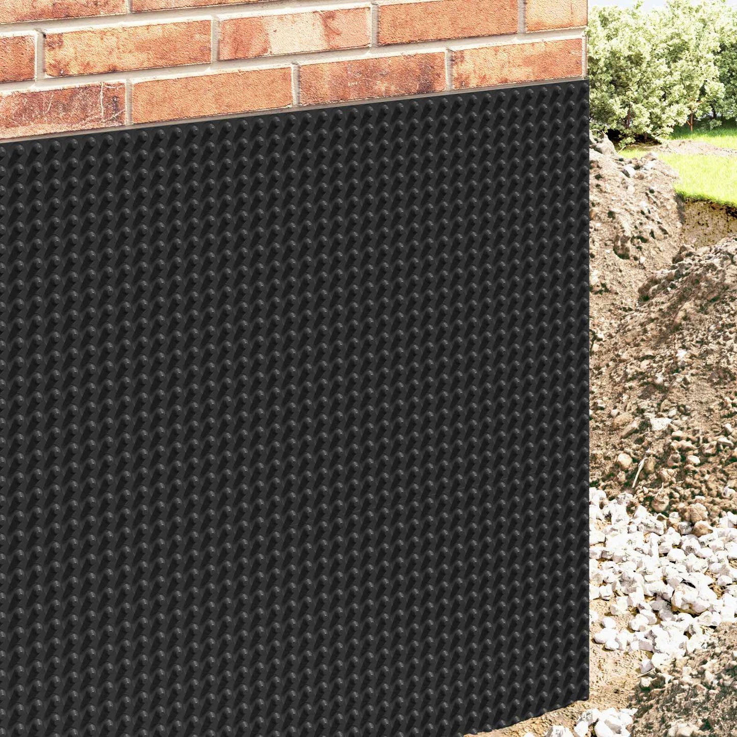 Prikket dreneringsark Svart 0,5 x 20 m HDPE