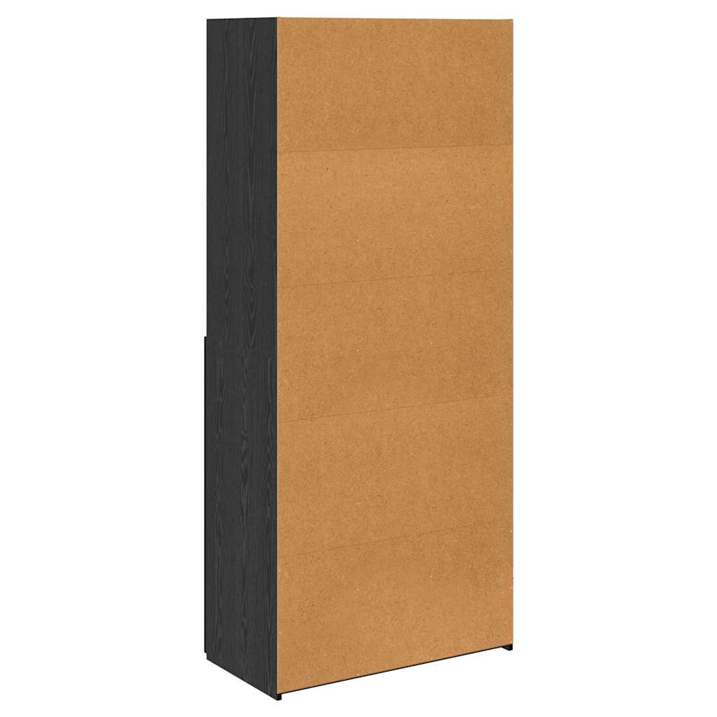 Høyskap Svart Eik 80 x 42,5 x 185 cm Konstruert tre