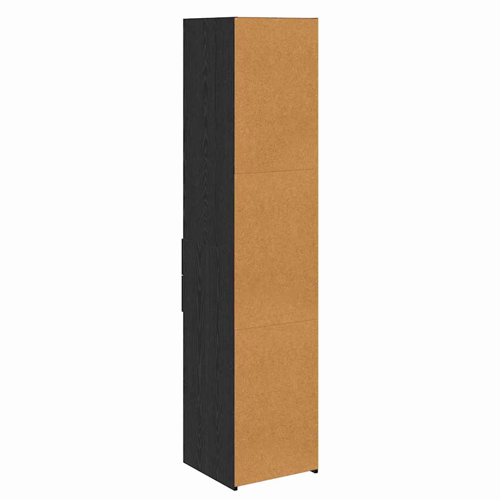 Høyskap med skuff Svart Eik 40 x 42,5 x 185 cm Konstruert tre