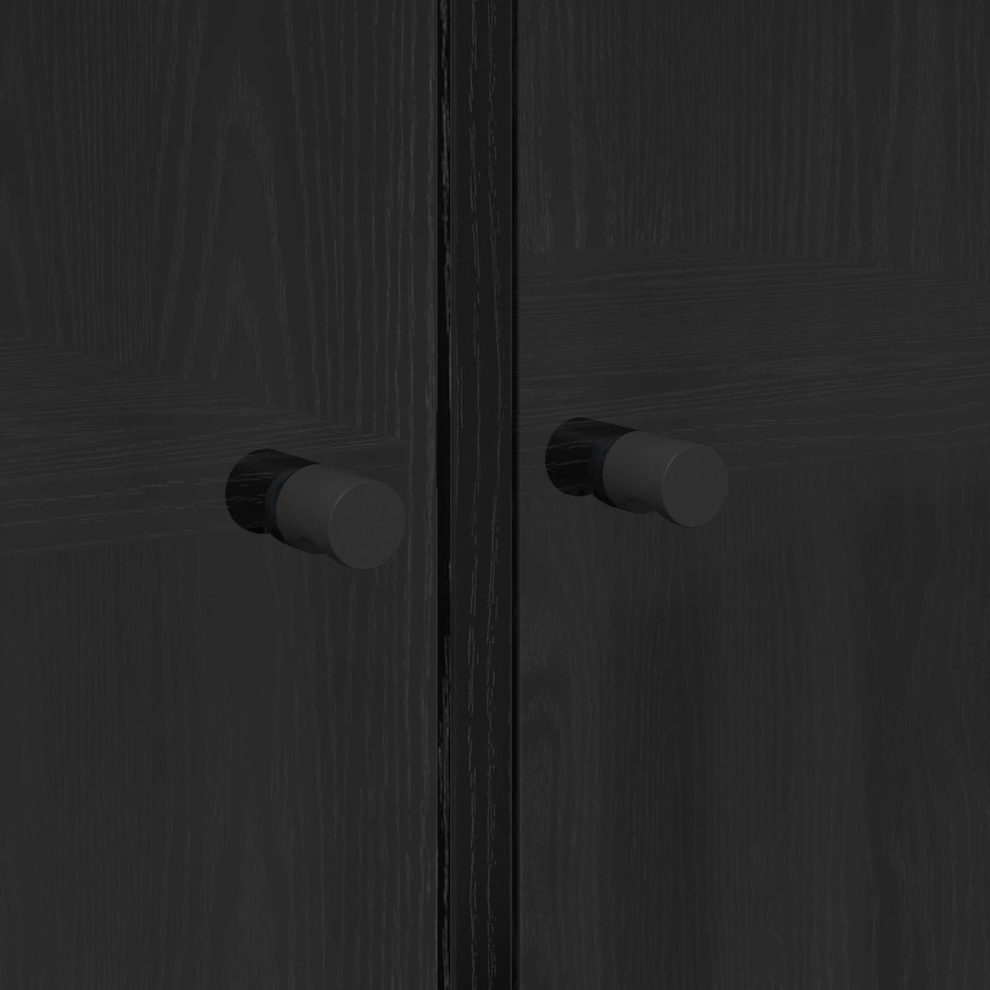 Høyskap 2 pcs Svart Eik 68 x 37 x 142 cm Konstruert tre