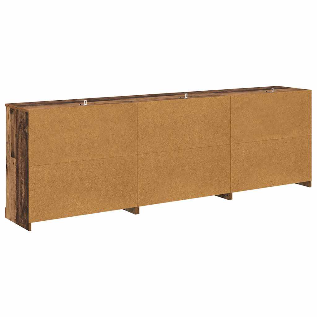 Skap 3 pcs Svart eik 210 x 35,5 x 67,5 cm Konstruert tre