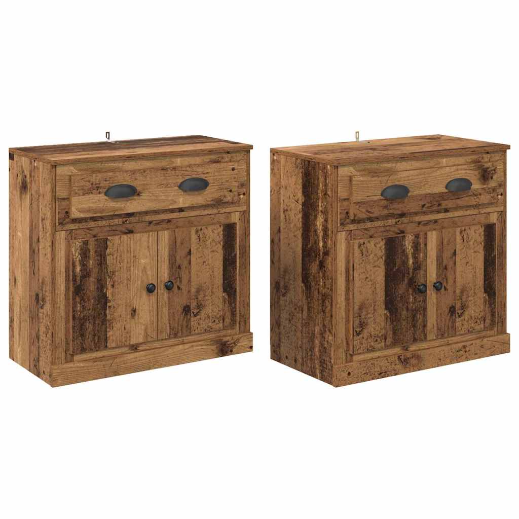 Skap 2 pcs Gamle tre 70 x 35,5 x 67,5 cm Konstruert tre