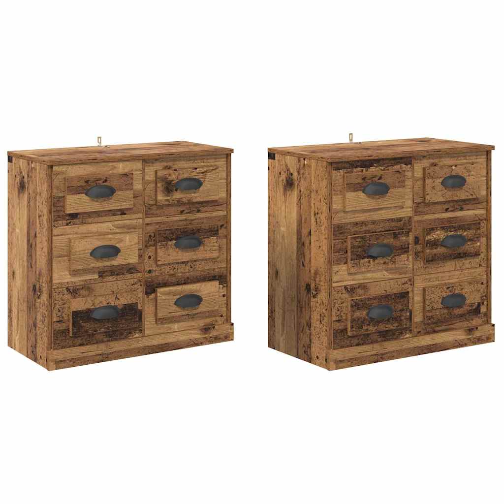 Skap 2 stk. Gamle tre 70 x 35,5 x 67,5 cm Konstruert tre
