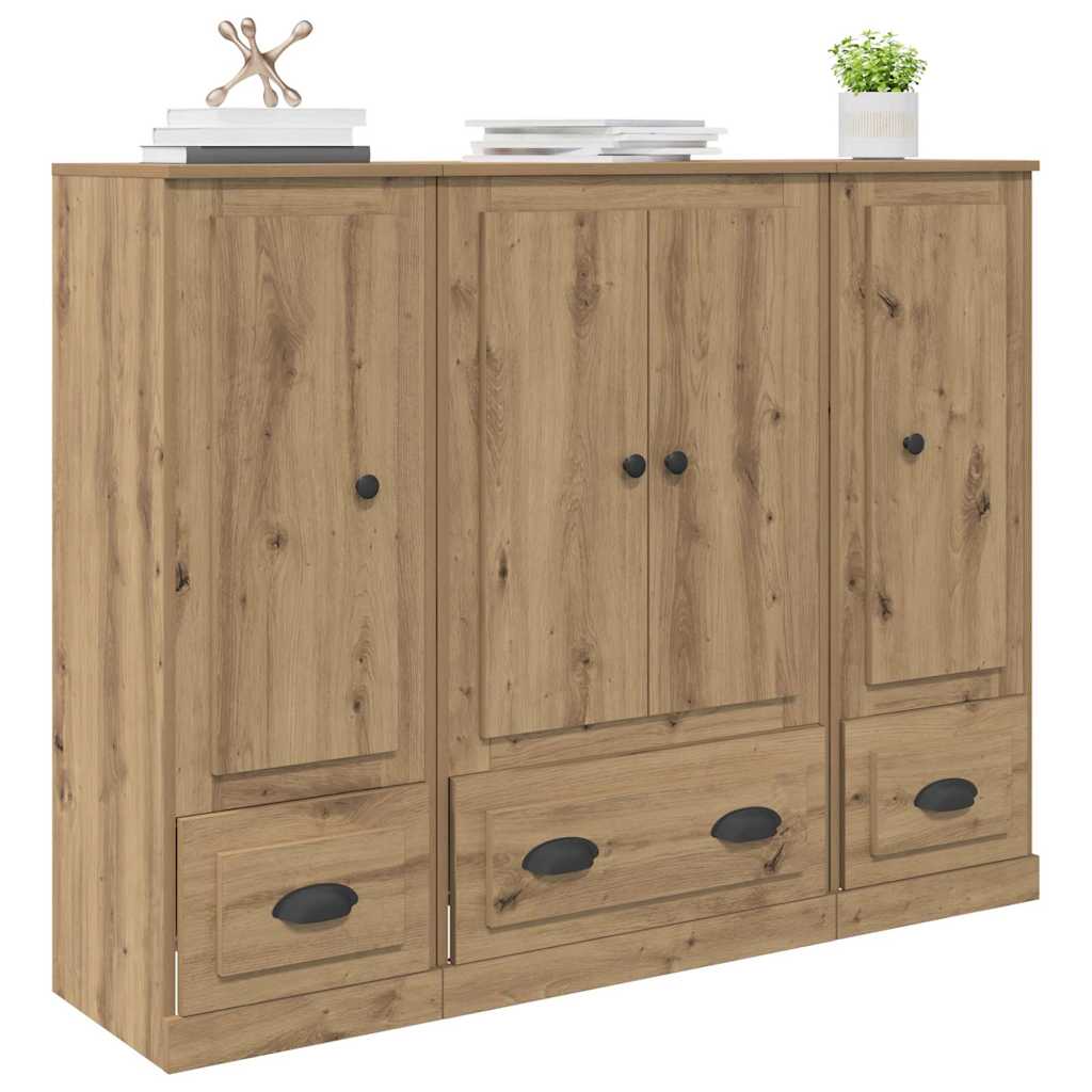 Høyskap med skuff 3 pcs Artisan Eik Konstruert tre