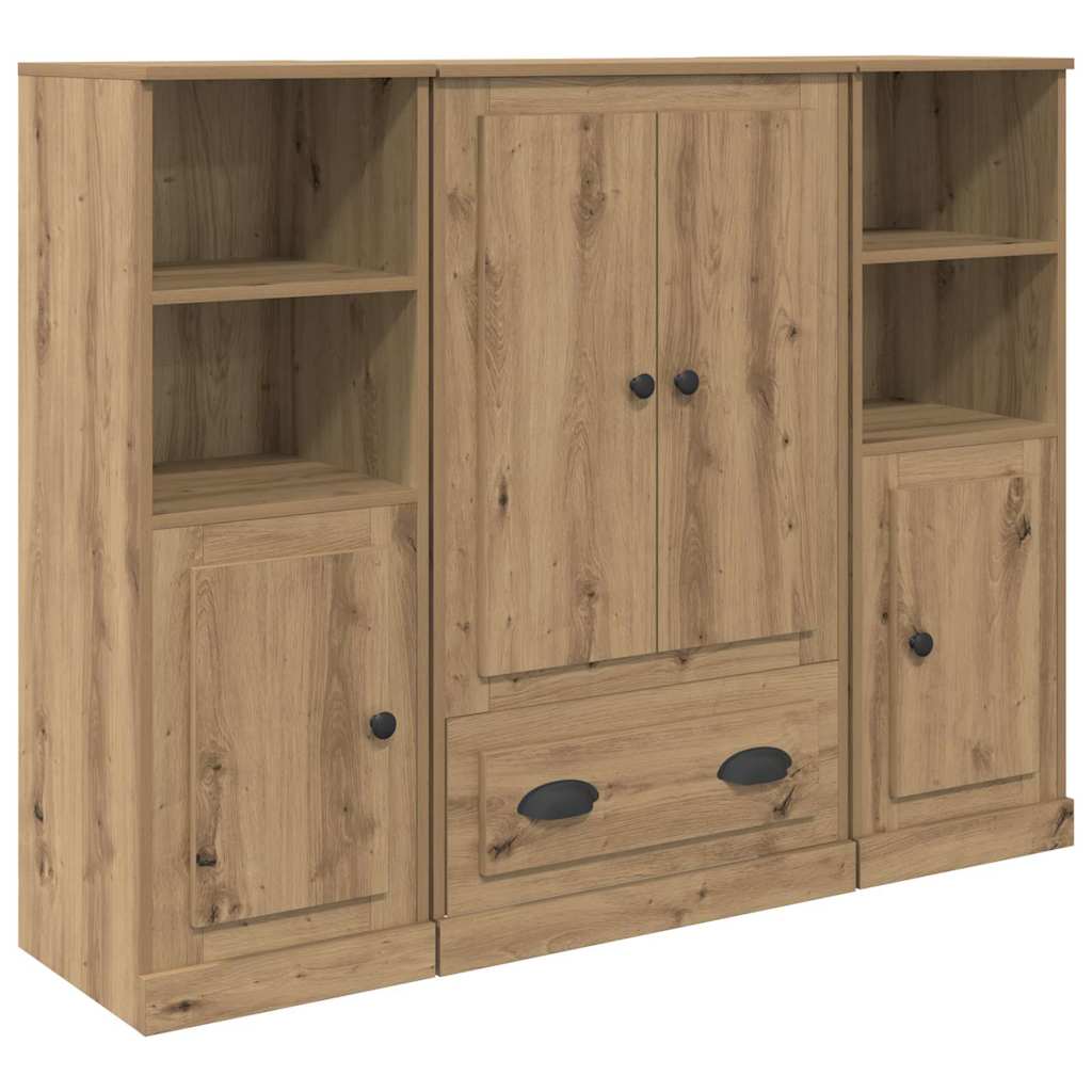 Høyskap 3 pcs Artisan Eik 132 x 35,5 x 103,5 cm Konstruert tre