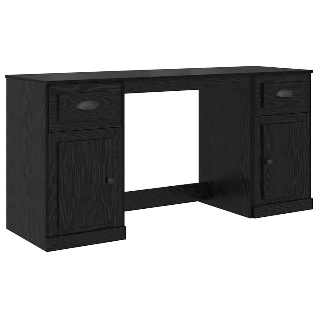Skrivebord med skap Svart Eik 154,5 x 50 x 75 cm Konstruert tre