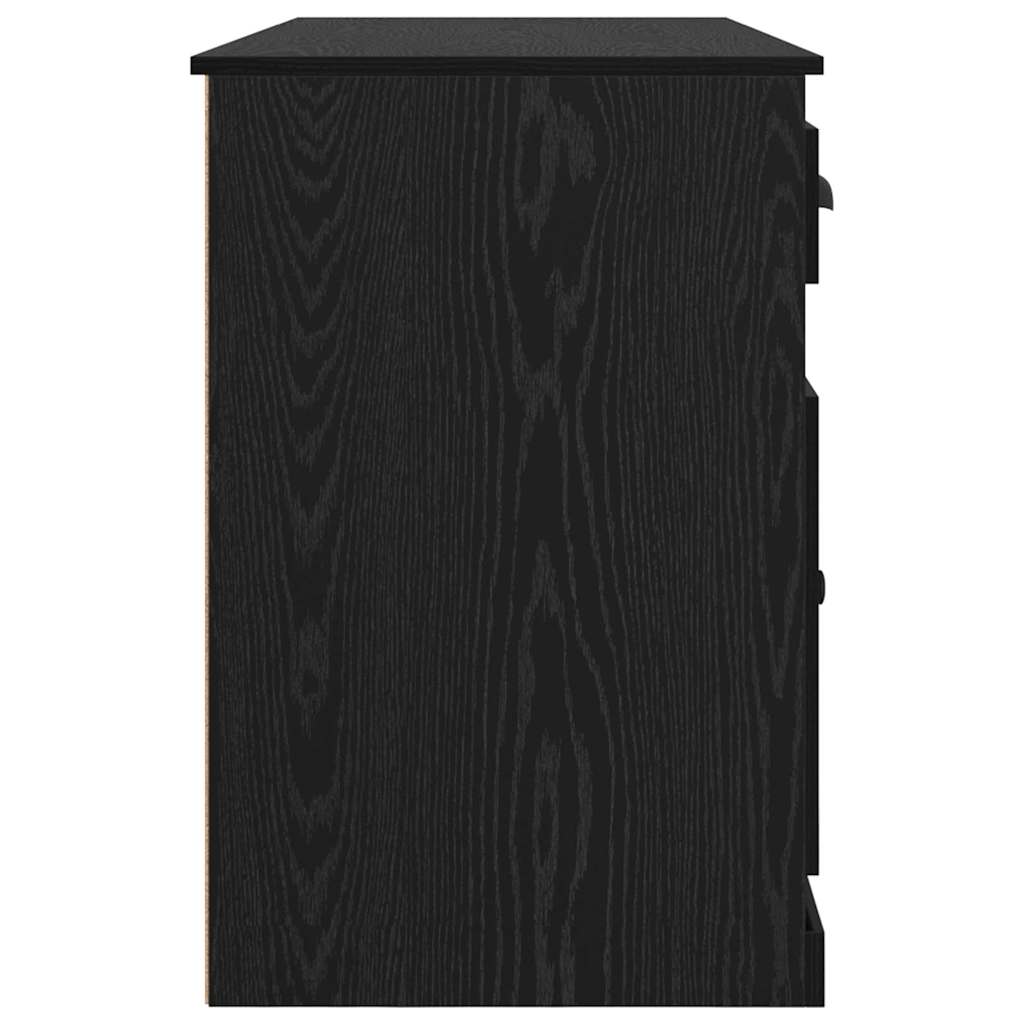 Skrivebord med skap Svart Eik 154,5 x 50 x 75 cm Konstruert tre