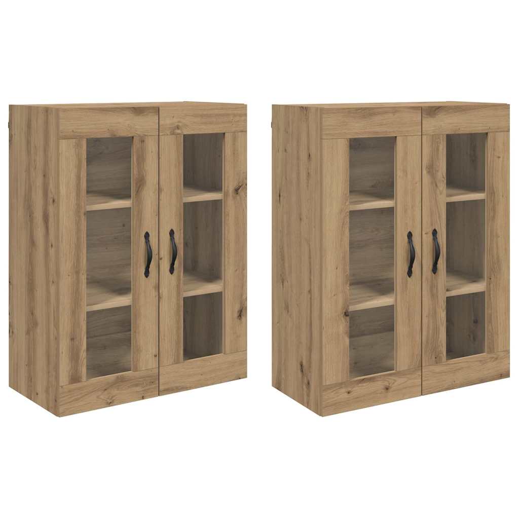 Vegghotell 2 pcs Artisan Eik 69,5 x 34 x 90 cm Konstruert tre