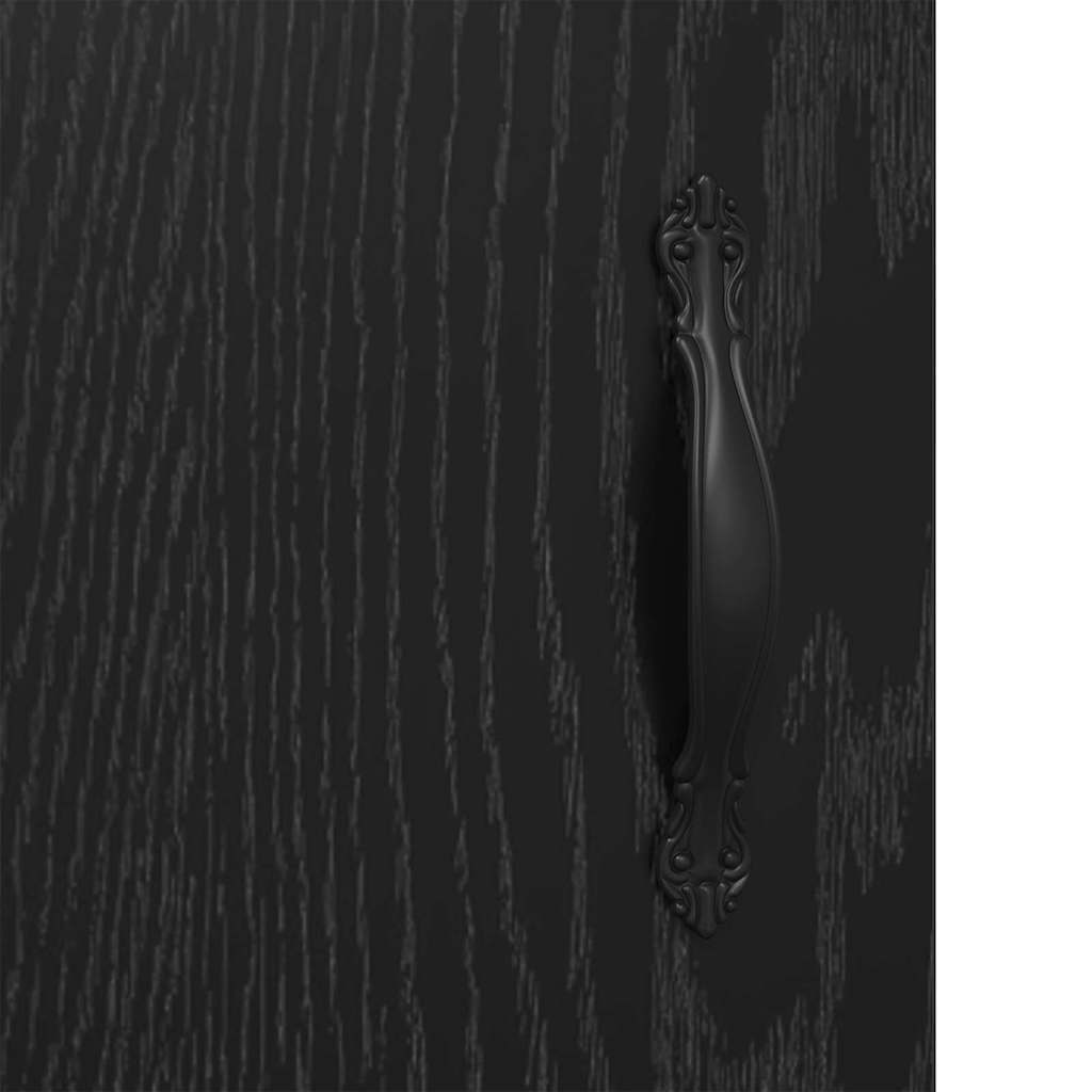Vegghotell 2 pcs Svart Eik 69,5 x 34 x 90 cm Konstruert tre