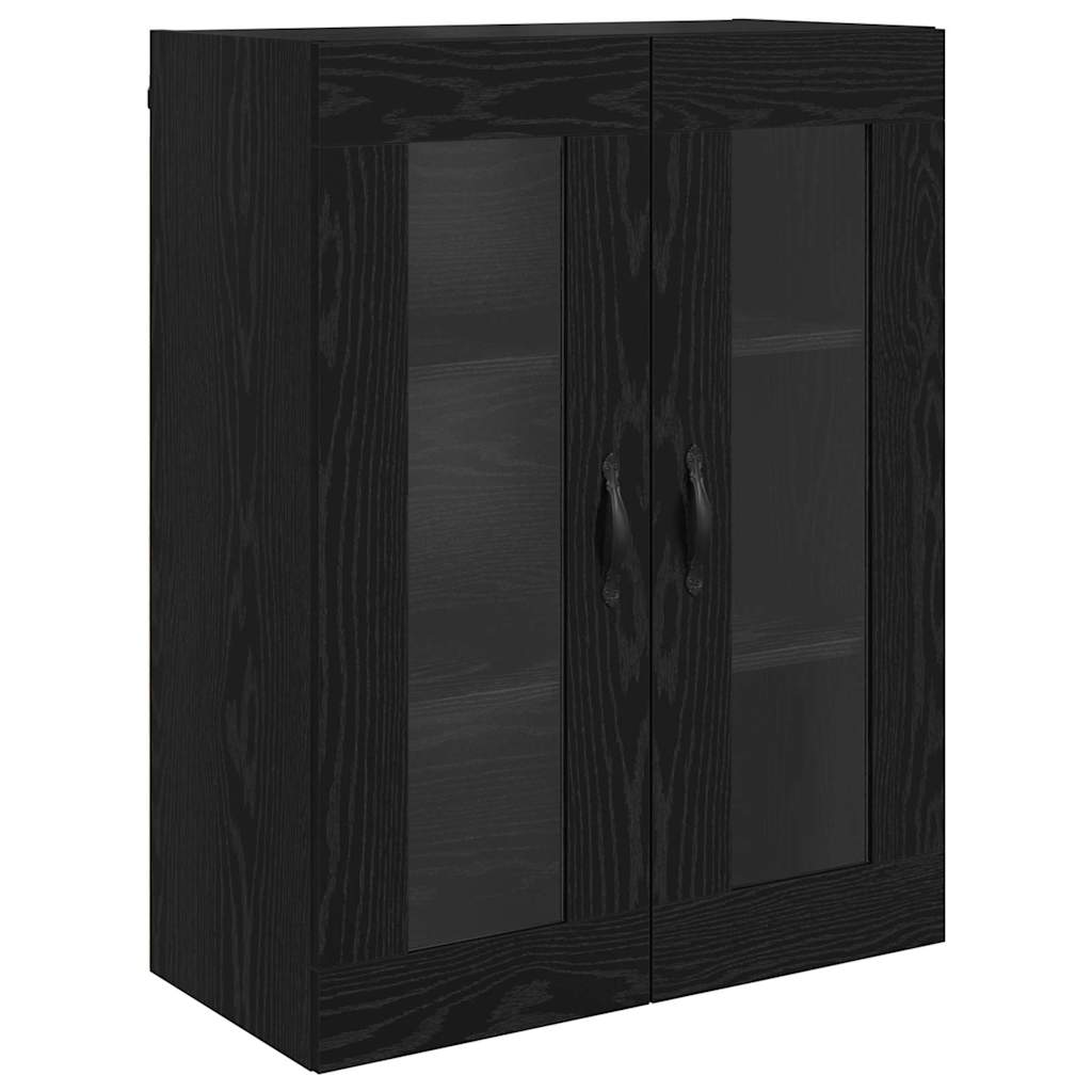 Vegghotell 2 pcs Svart Eik 69,5 x 34 x 90 cm Konstruert tre