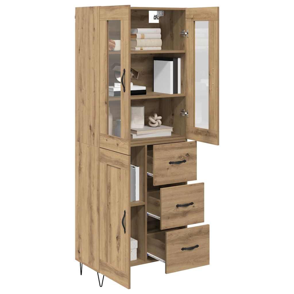 Høyskap med skuff Artisan Eik 69,5 x 34 x 90 cm Konstruert tre