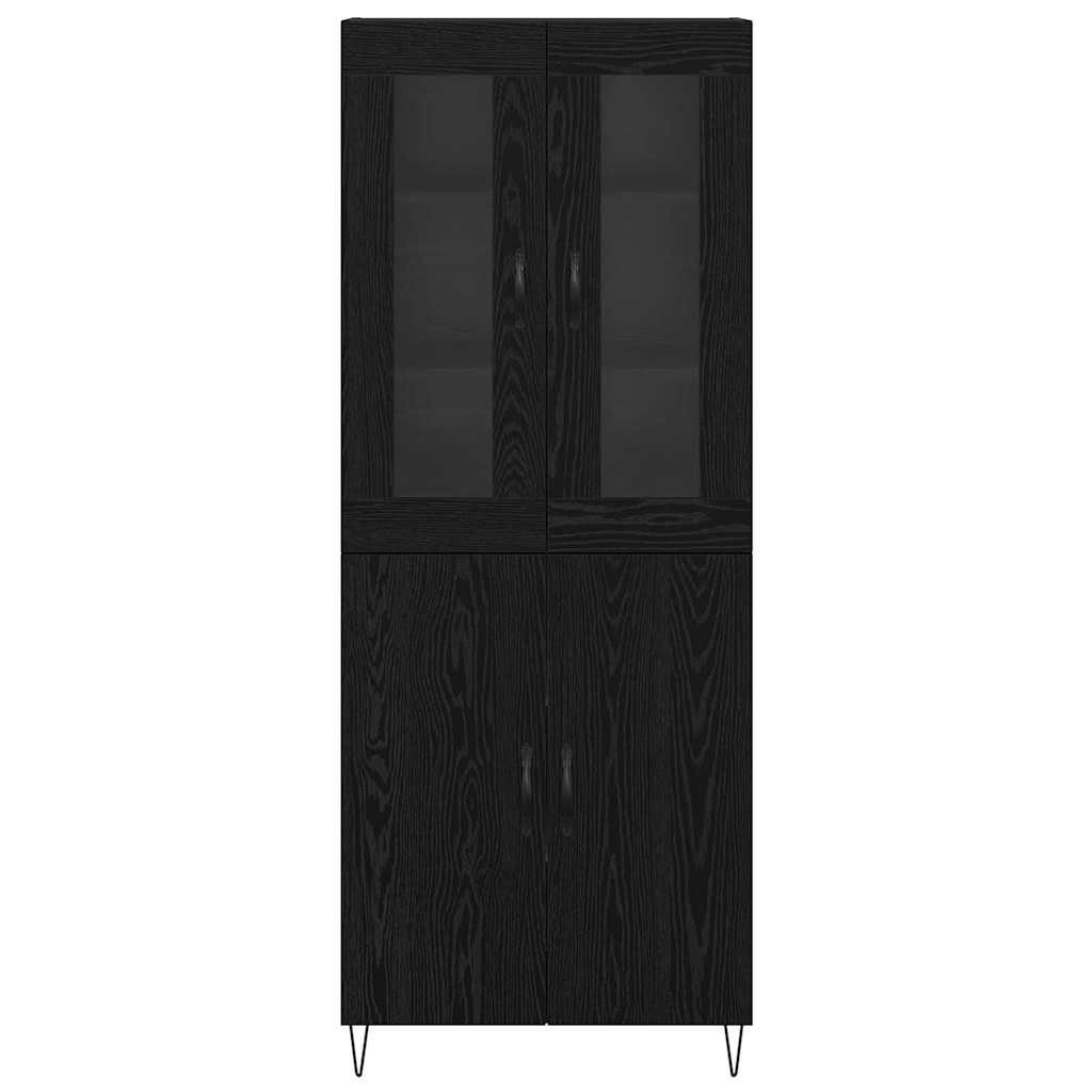Høyskap Hvit og svart eik 69,5 x 34 x 180 cm Konstruert tre