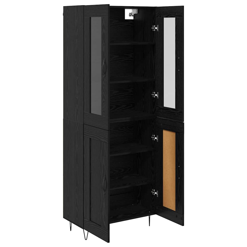 Høyskap Svart Eik 69,5 x 34 x 90 cm Konstruert tre