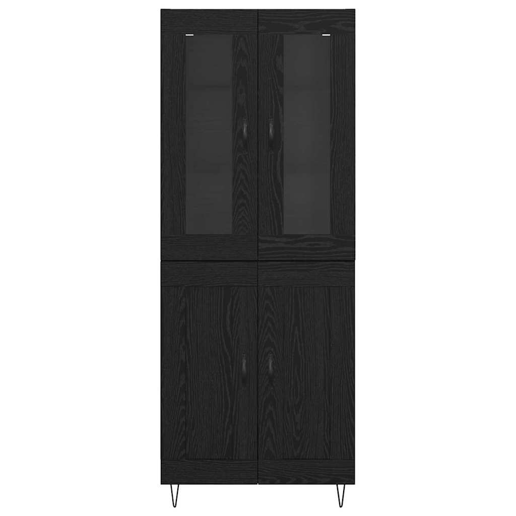 Høyskap Svart Eik 69,5 x 34 x 90 cm Konstruert tre