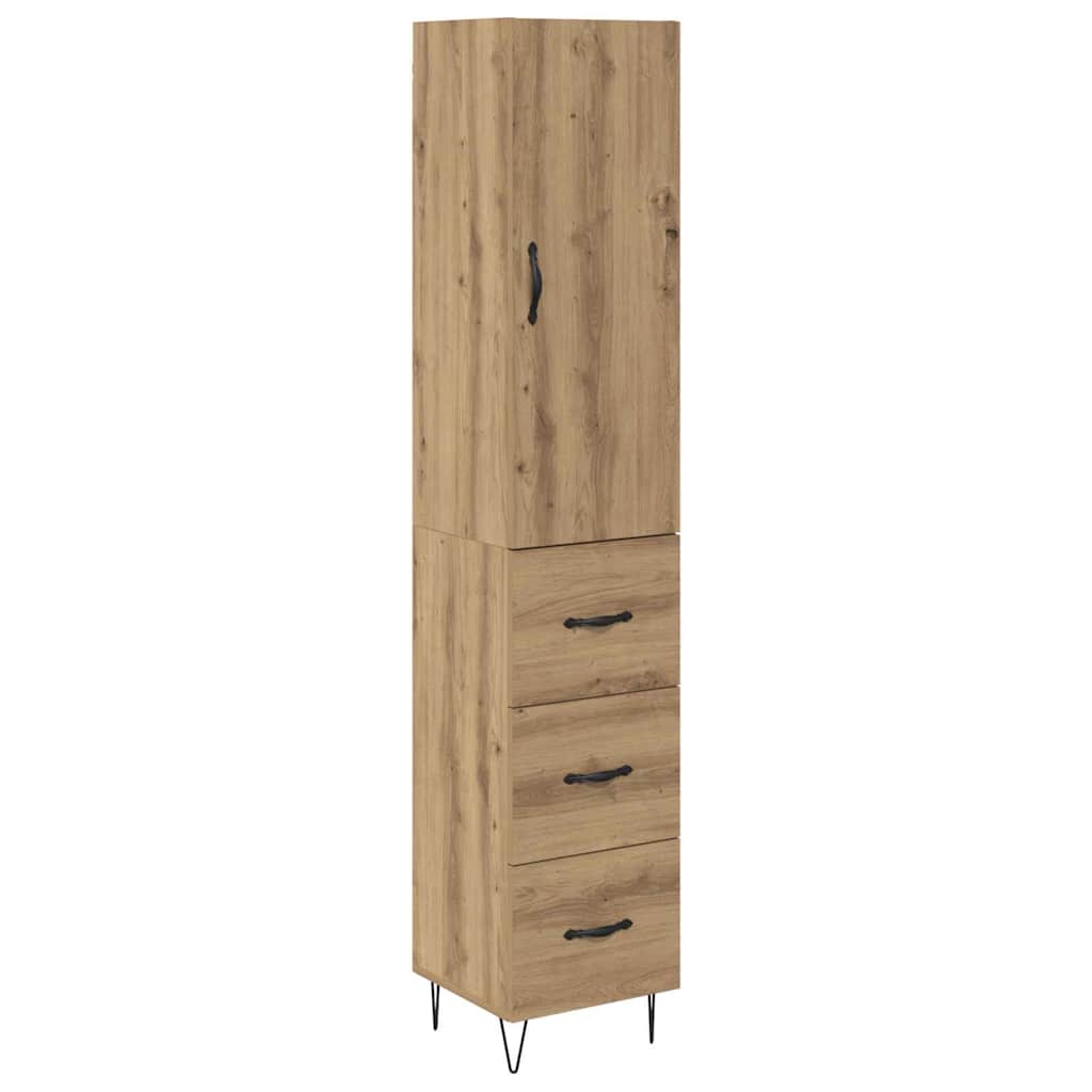 Høyskap med skuff Artisan Eik 34,5 x 34 x 90 cm Konstruert tre