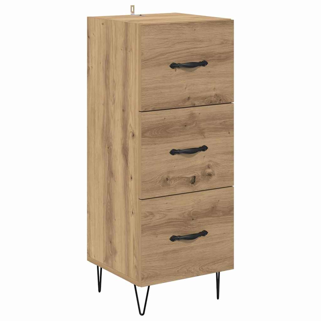 Høyskap med skuff Artisan Eik 34,5 x 34 x 90 cm Konstruert tre