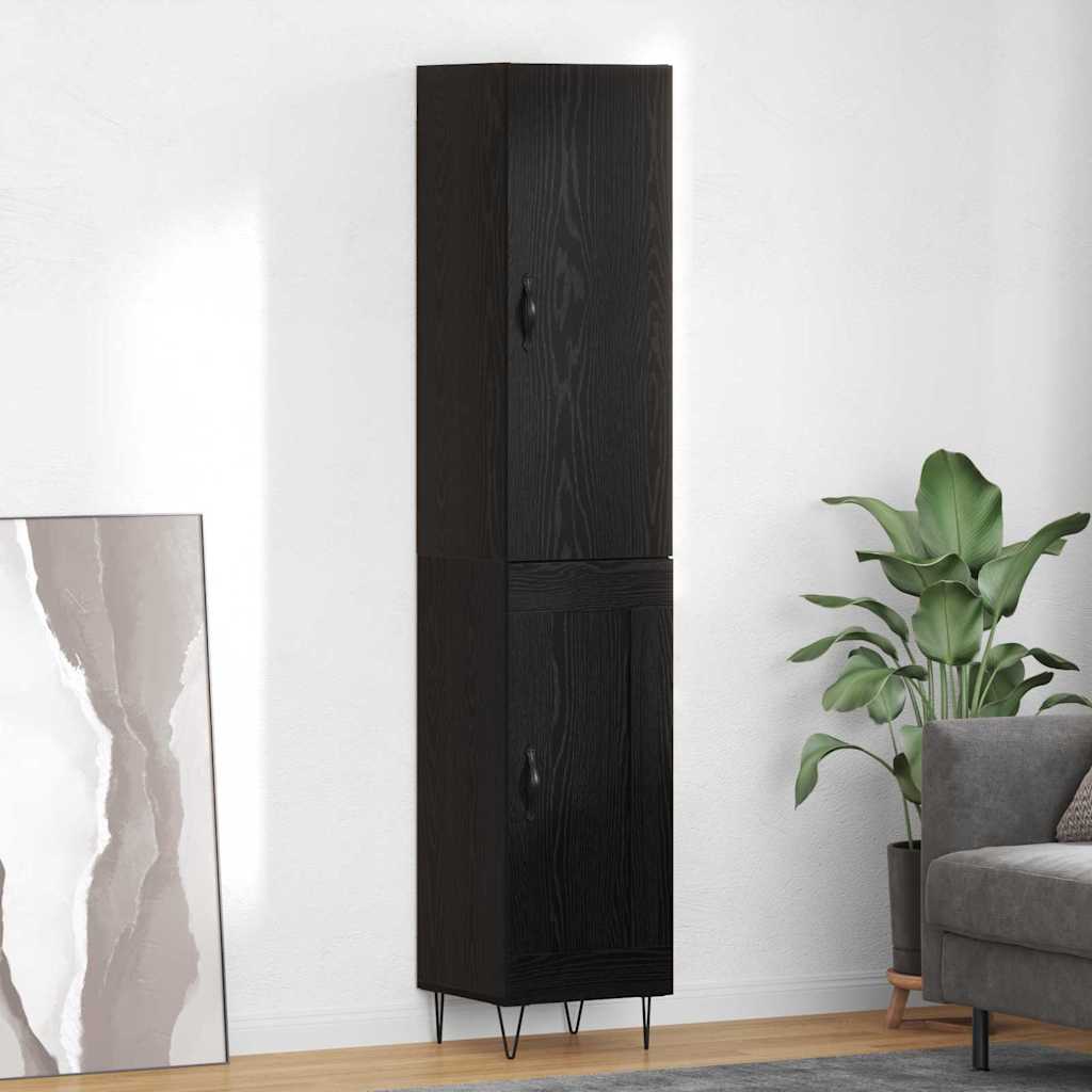 Høyskap Svart Eik 34,5 x 34 x 90 cm Konstruert tre
