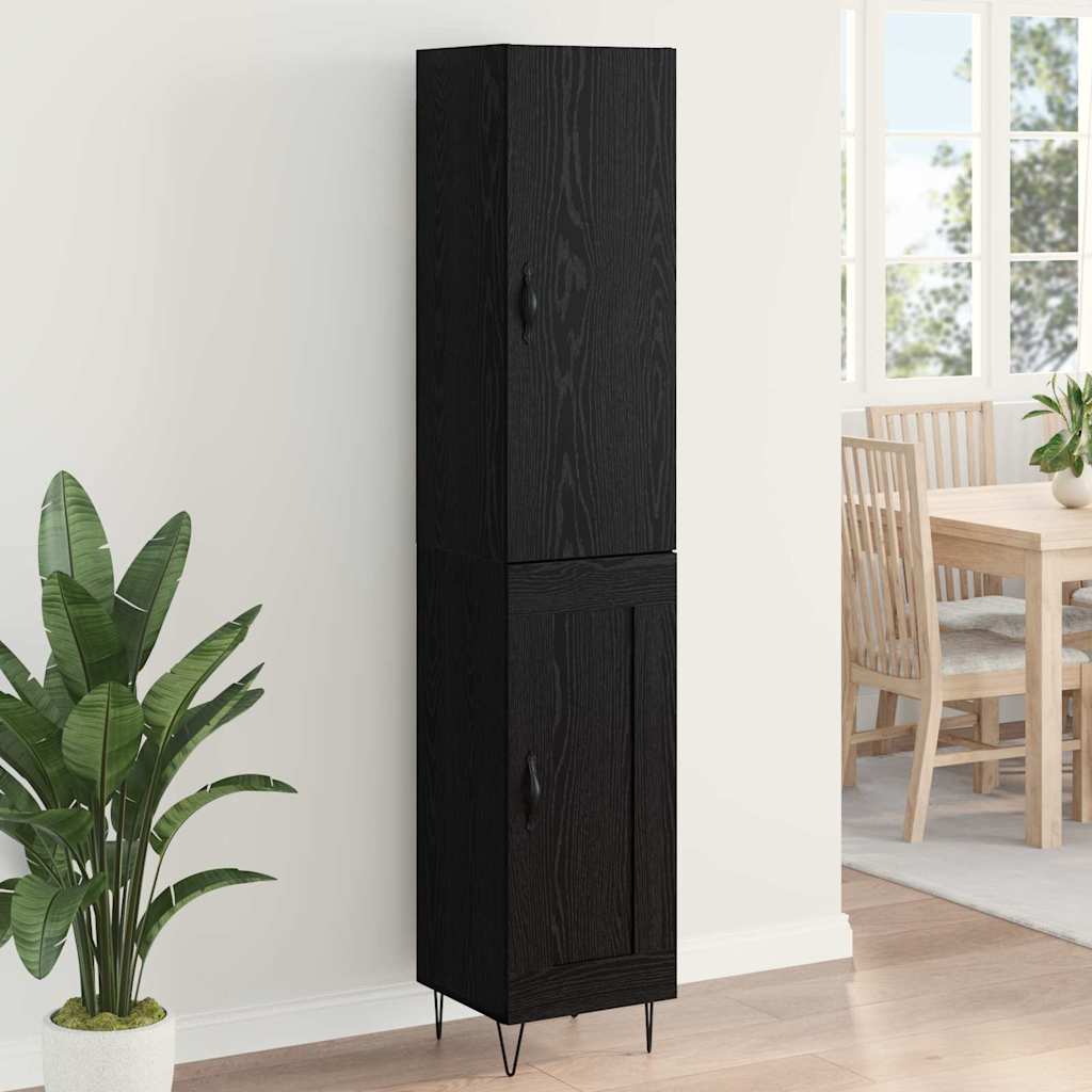 Høyskap Svart Eik 34,5 x 34 x 90 cm Konstruert tre