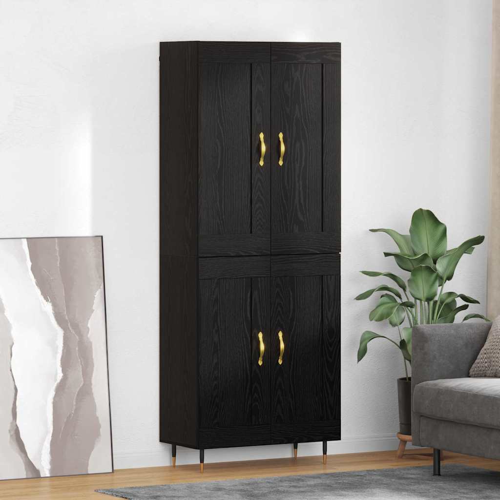 Høyskap Svart Eik 69,5 x 34 x 90 cm Konstruert tre