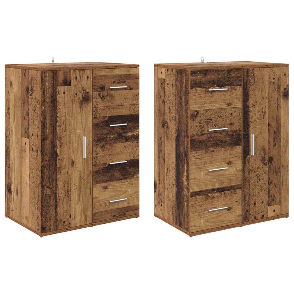 Skap Corona 2 pcs Gamle tre 59 x 39 x 80 cm Konstruert tre