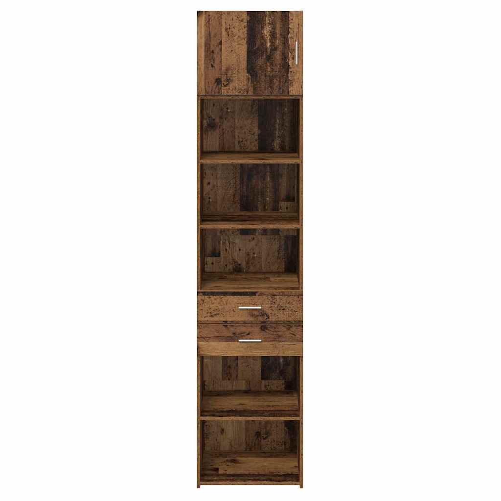Høyskap Veggmontert Gamle tre 50 x 42,5 x 225 cm Konstruert tre vidaXL