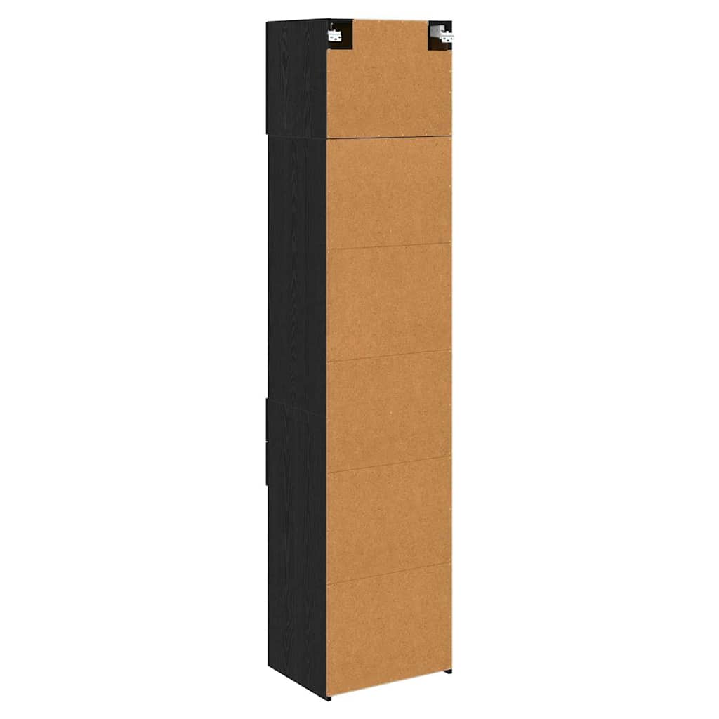 Høyskap Veggmontert Svart Eik 50 x 42,5 x 225 cm Konstruert tre vidaXL